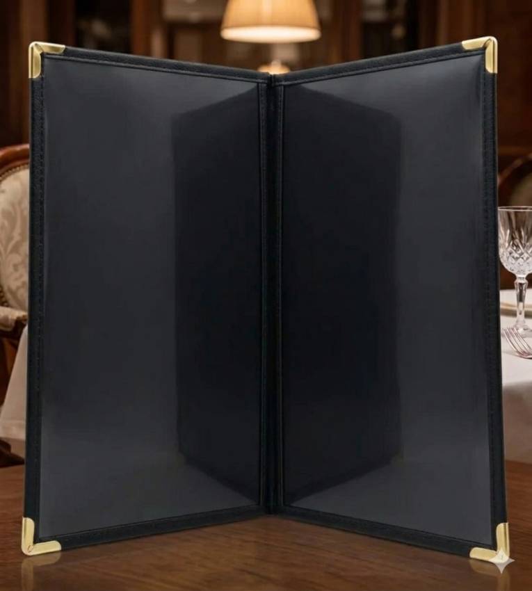 Porte Menu Plastique Transparent – 4 Poches Pratique & Moderne