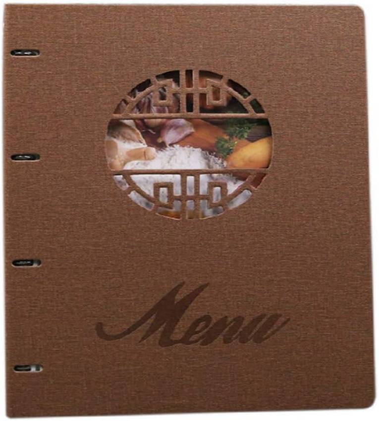 Porte-Menu A4 Classique en Similicuir PU Marron – 18 Vues Élégance Chaleureuse