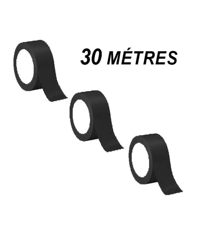 Lot 3 Scotchs Emballages Rouleau adhésifs Silencieux 30 mètres x 48mm - Couleur Noir