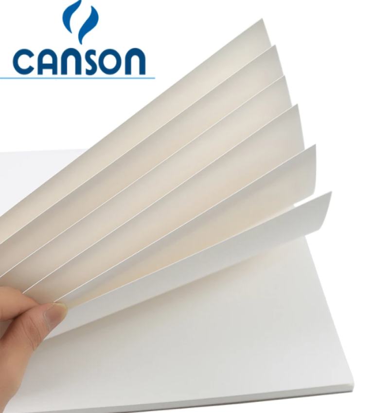 Pack de 10 feuilles dessin raisin blanche a grain 50 x 65 cm 250g