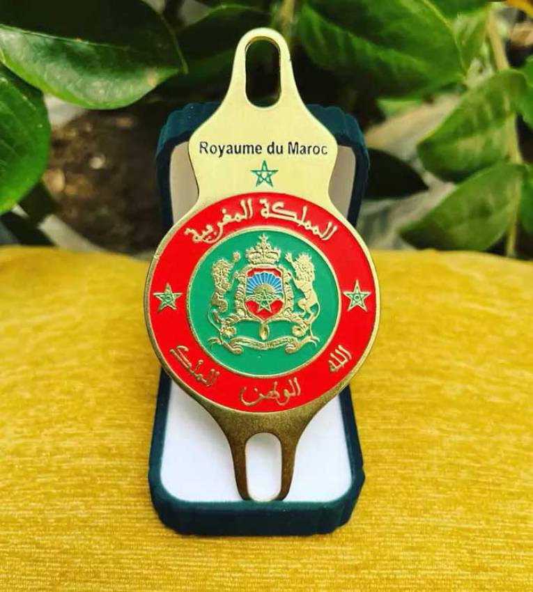 Macaron Royaume du Maroc avec support