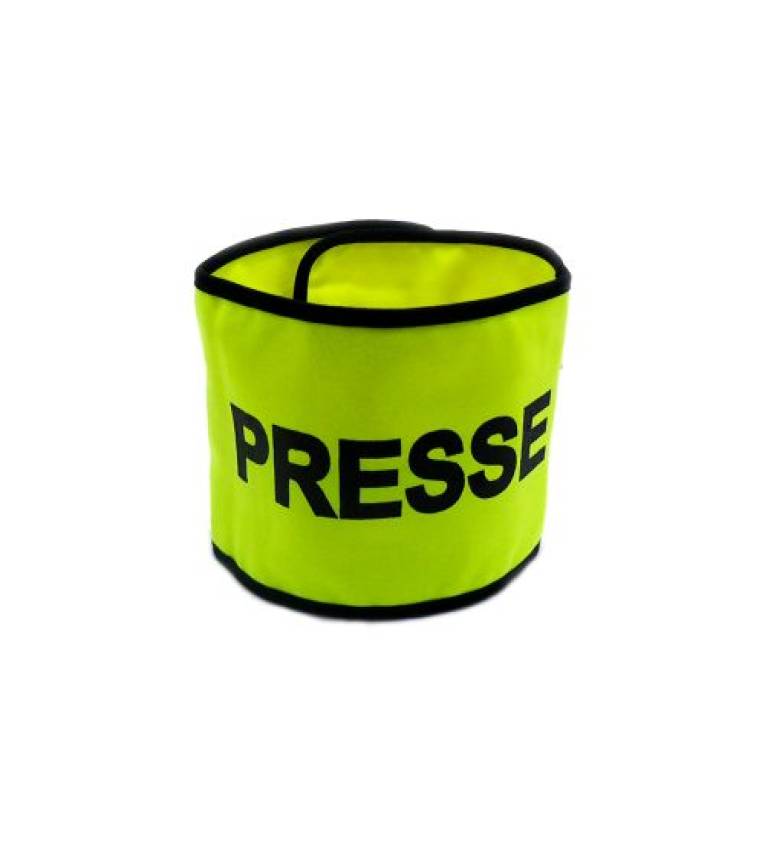Brassard de PRESSE haute visiblité jaune fluorescent