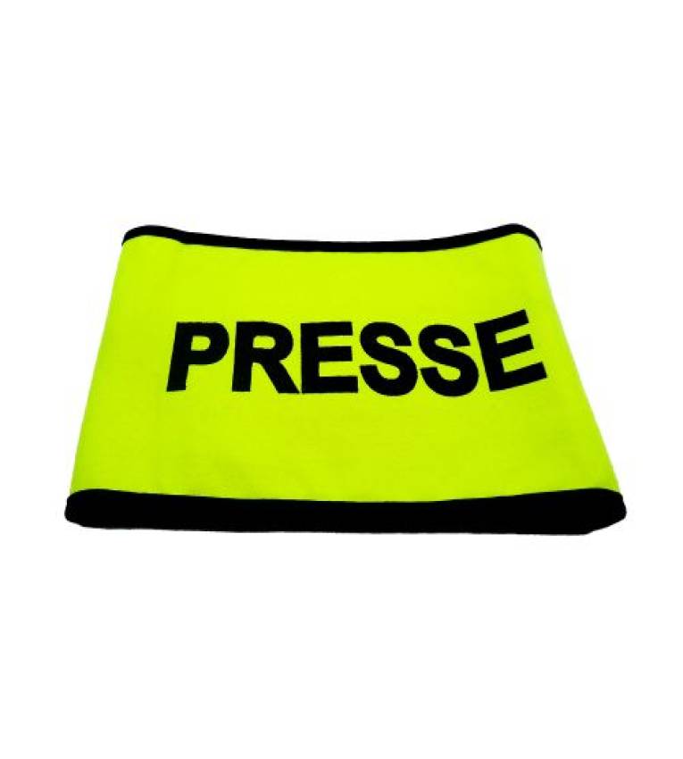 Brassard de PRESSE haute visiblité - PRESSE- jaune fluo