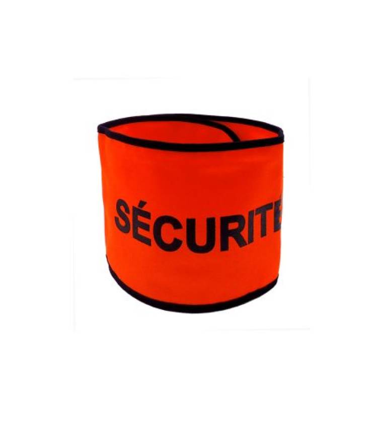 Brassard de sécurité haute visibilité  orange fluorescent