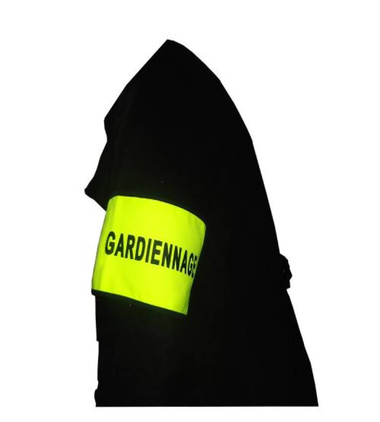 Brassard de  haute visiblité - Gardiennage- jaune  fluorescent