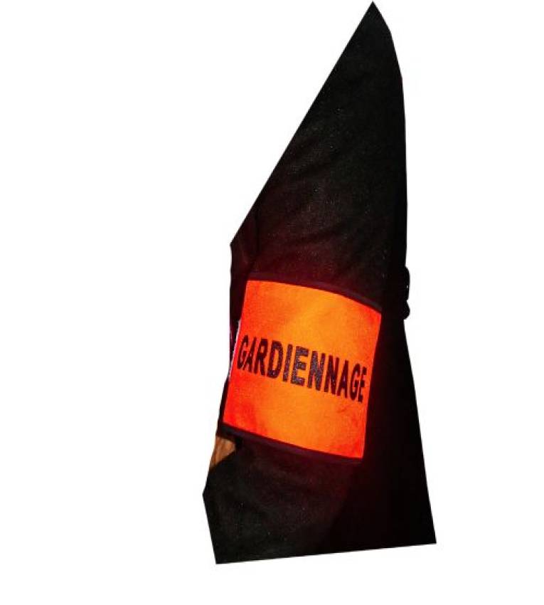 Brassard de Gardiennage haute visiblité - Gardiennage- orange  fluorescent