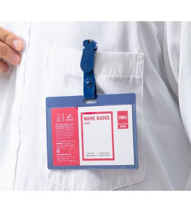 10 Portes Badges avec pinces bretelles 90x54 mm paysage + cordons Gratuites