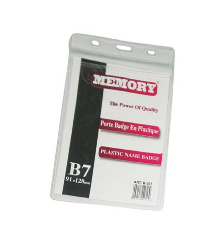 5 PORTE BADGE EN PLASTIQUE MEMORY B7 + 5 cordons bleu gratuit