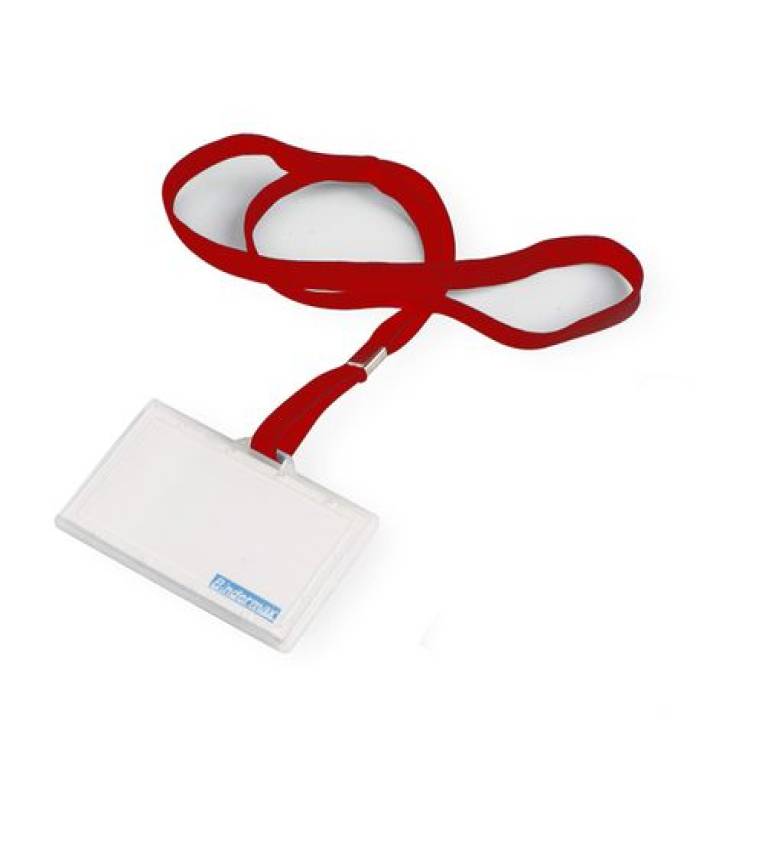 5 Portes-Badges avec Lacet rouge & Carte d'identité,54x87 mm