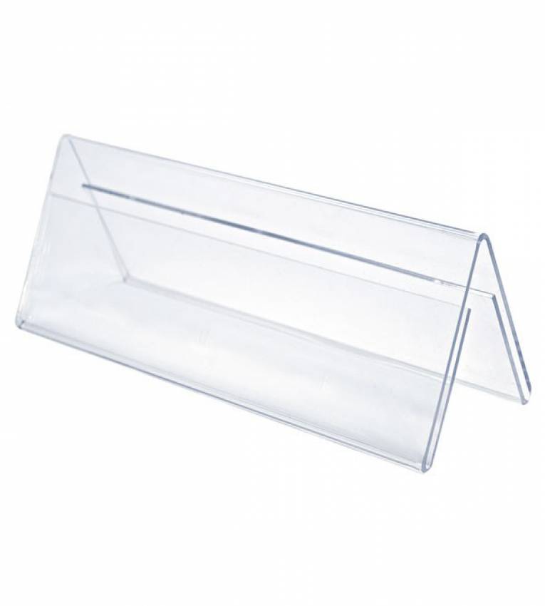 Présentoir de table transparent plexiglass format V  200 x 100mm