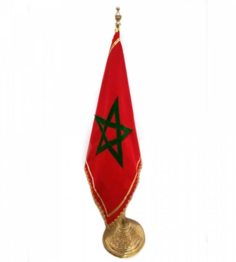 107.5 cm Grand Drapeau marocain en Cuivre