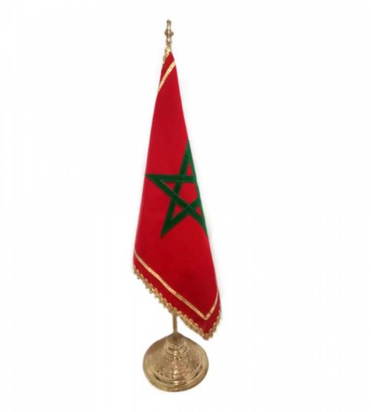 107.5 cm Grand Drapeau marocain en Cuivre