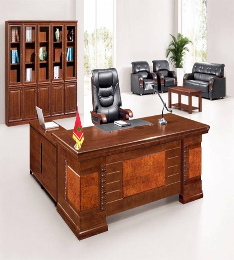 32cm Drapeau marocain de Bureau en Cuivre