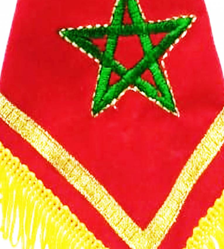 32cm Drapeau marocain de Bureau en Cuivre