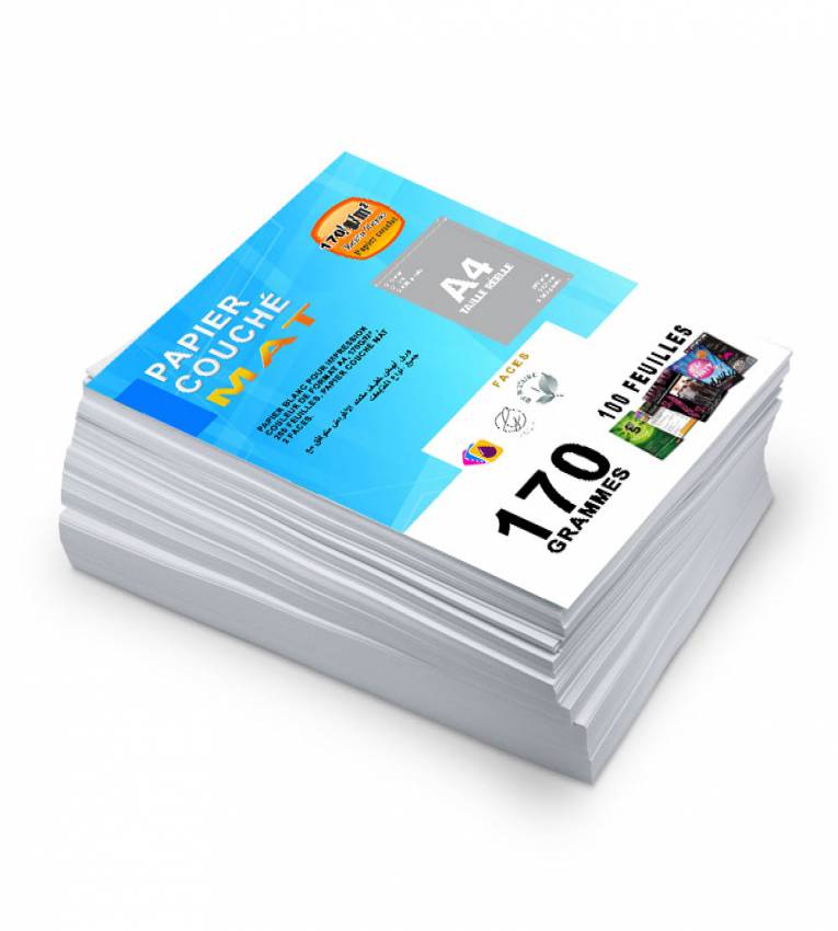 170G/M² A4 COUCHÉ MAT 100 FEUILLES