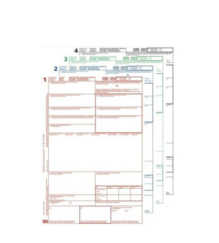 Carnet CMR NCR Transport international 4 copies