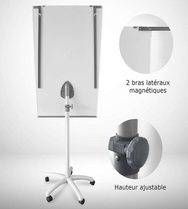 Tableau magnétique chevalet de 100 cm de largeur et 70 cm de hauteur.