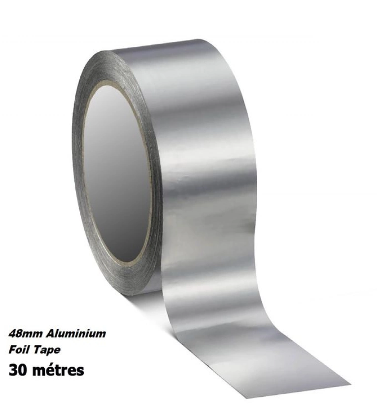 aluminium foil tape ruban adhésif aluminium 30M  x 5cm Composé d'un film aluminium 50μm