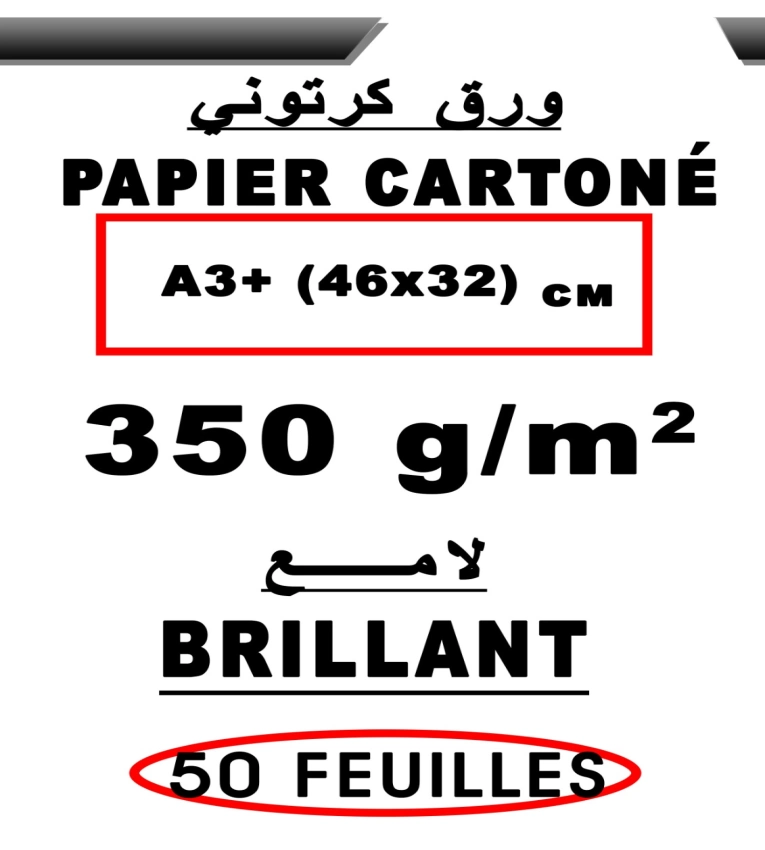Papier  cartonné A3+ Brillant pour impression, papier 350g pour les diplôme et carte de visite