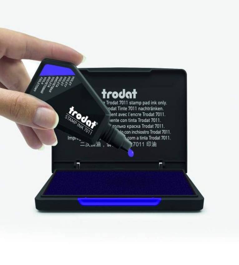 Trodat Encre de luxe pour tampon encreur 7011 - Blue flacon de 28 ml