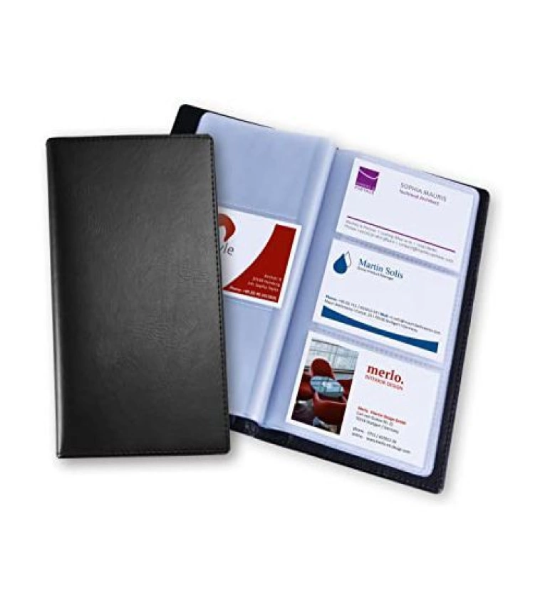 Album mémoire et porte-cartes noir - 160 cartes. Organisez souvenirs et contacts avec élégance.