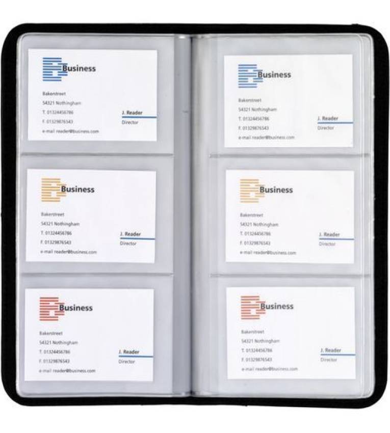 Memory Album et porte de carte de visite noir - 160 cartes
