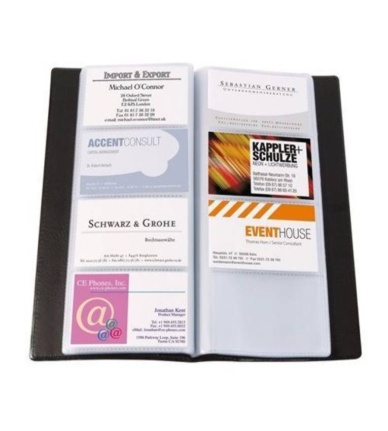 Memory Album et porte de carte de visite noir - 160 cartes