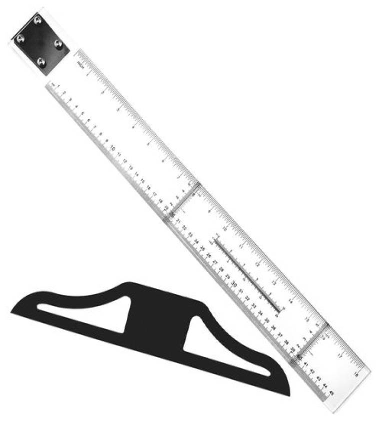 Règle en t Double face en acrylique t-square transparente pour dessin & travaux