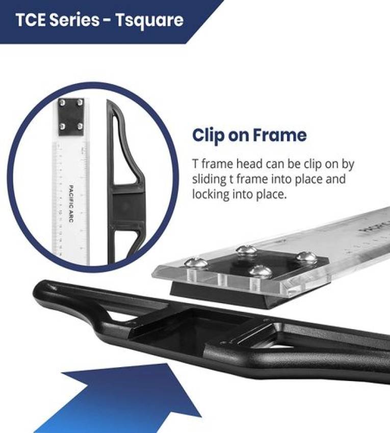 Règle en t Double face en acrylique t-square transparente pour dessin & travaux