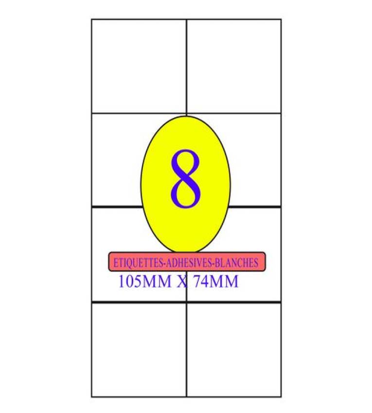 Obo ETIQUETTE 105 X 74 MM (A4/8) PAQUET DE 100