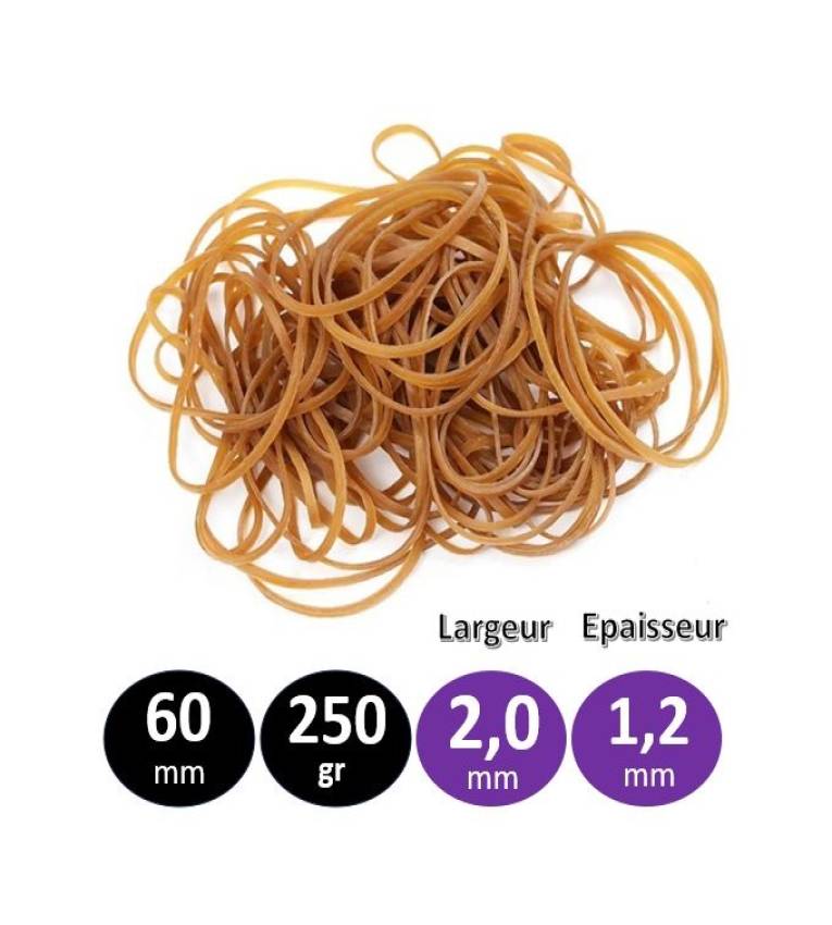 sachets de Bracelets élastiques 250g 100% Caoutchouc