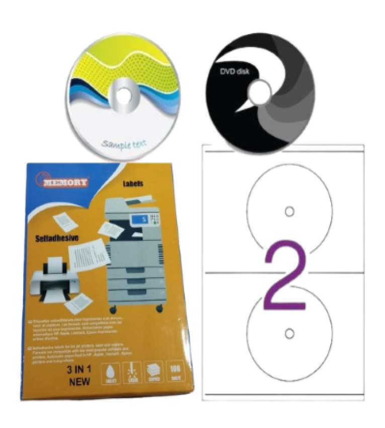 Les autocollants blancs pour CD sont destinés à l'impression.