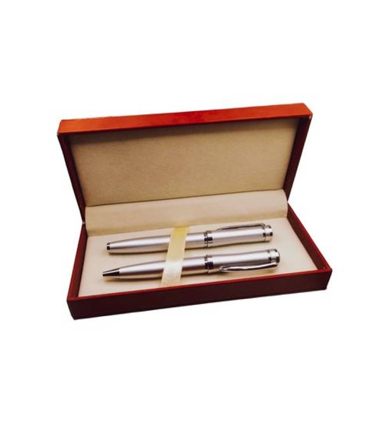 coffret cadeau de cuir Qui contient 2 Stylos personnalisé et Imprimables à bille en métal