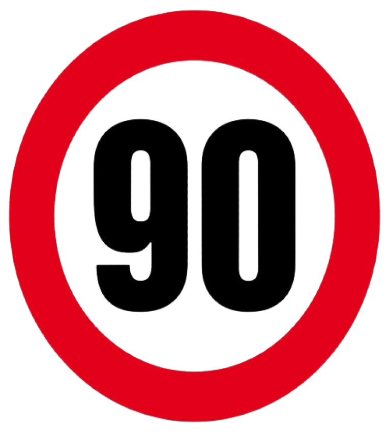 : Panneau de signalisation routière 90