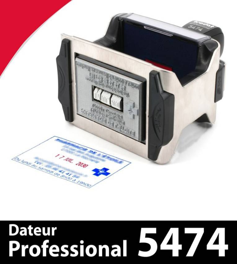 Tampon Dateur Métal line PROFESSIONAL 5474, 6 lignes (60x40mm)