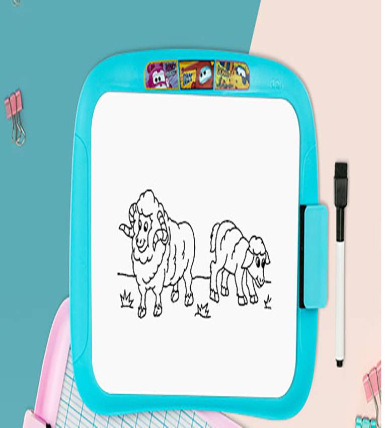 Tableaux Double Face éducatif (dessin et écriture) pour les enfants, Ardoise + 3 feutres