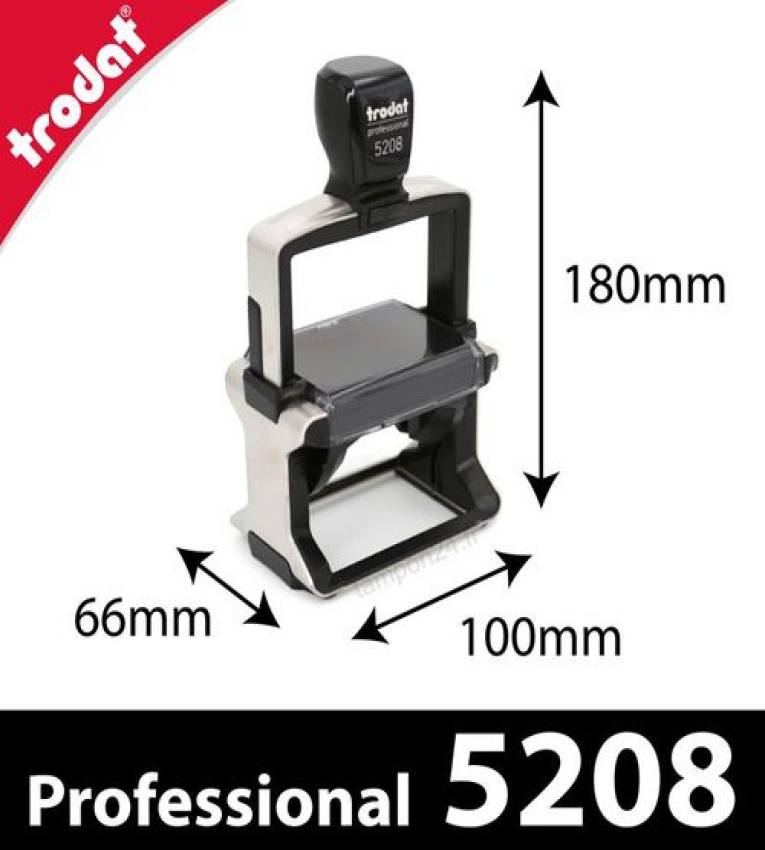 Tampon professionnel en métal 5208 1 7/8'' x 2 3/4'' - 10 lignes