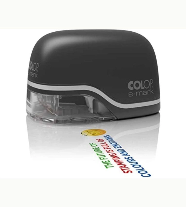 L'imprimante mobile COLOP e-mark est compacte, rechargeable, et imprime en haute qualité sur divers matériaux