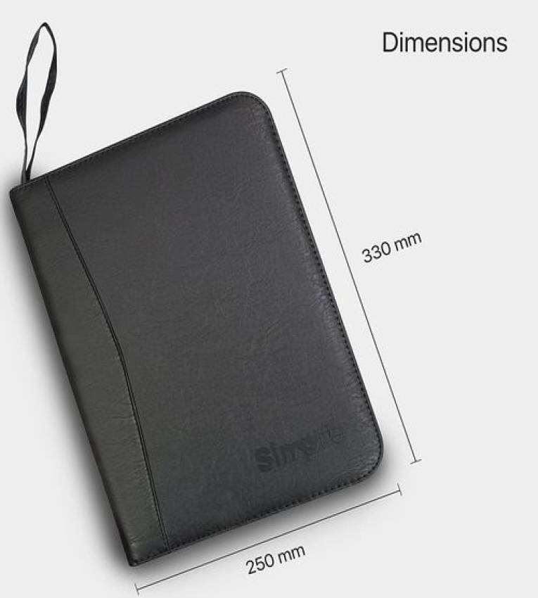 Porte Documents A4 en Cuir ,calculatrice + ipad et note poches + stylo gratuit