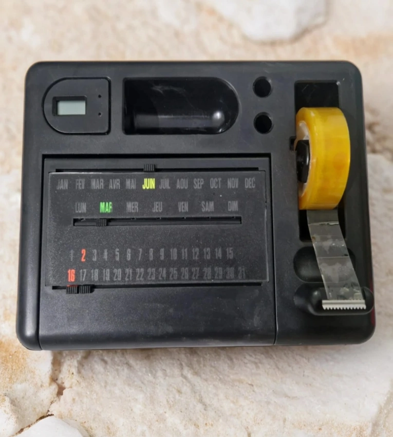 Organisateur de bureau avec porte-stylo et calendrier perpétuel,Organisateur d'accessoires de bureau,Porte-stylo avec calendrier perpétuel