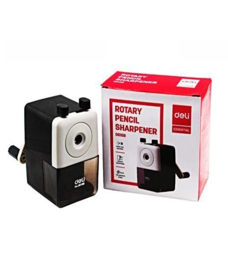 Taille-crayon rotatif Deli 0618B  Affûtage précis, robuste et facile à utiliser, idéal pour étudiants, artistes et professionnels