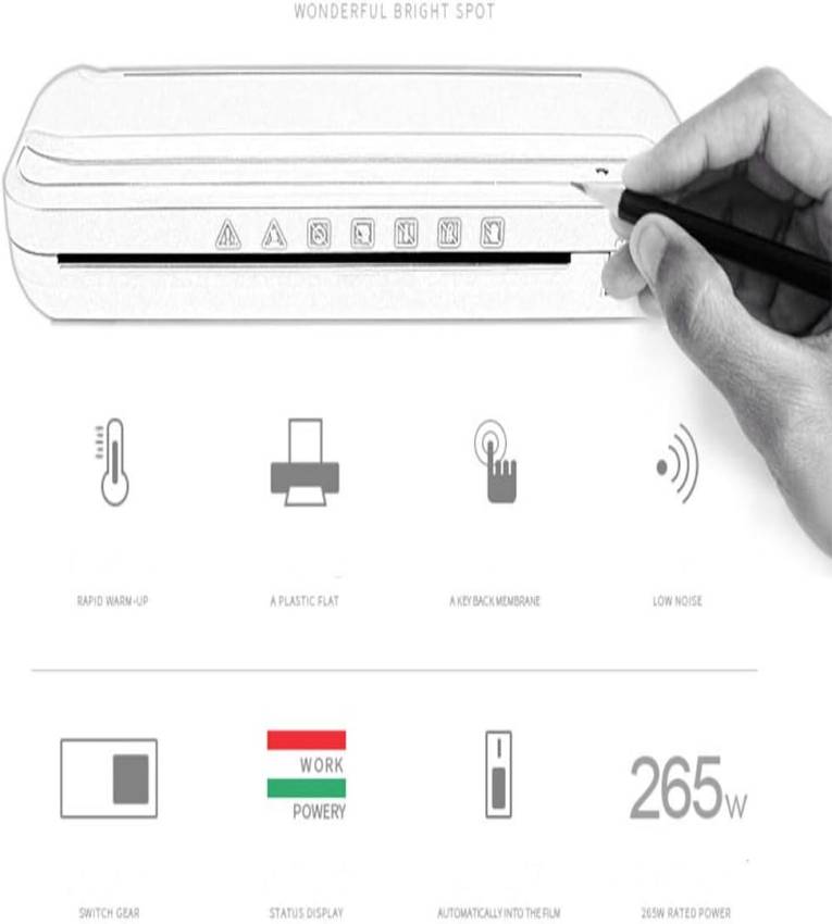 Deli Machine à Plastifier A4 - Compacte, Rapide & Portable - Plastification à Chaud & à Froid