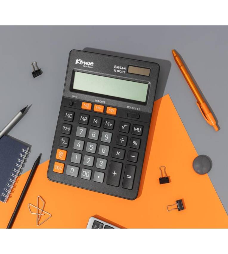 Calculatrice de bureau M444 - Grand écran, double mémoire, alimentation hybride