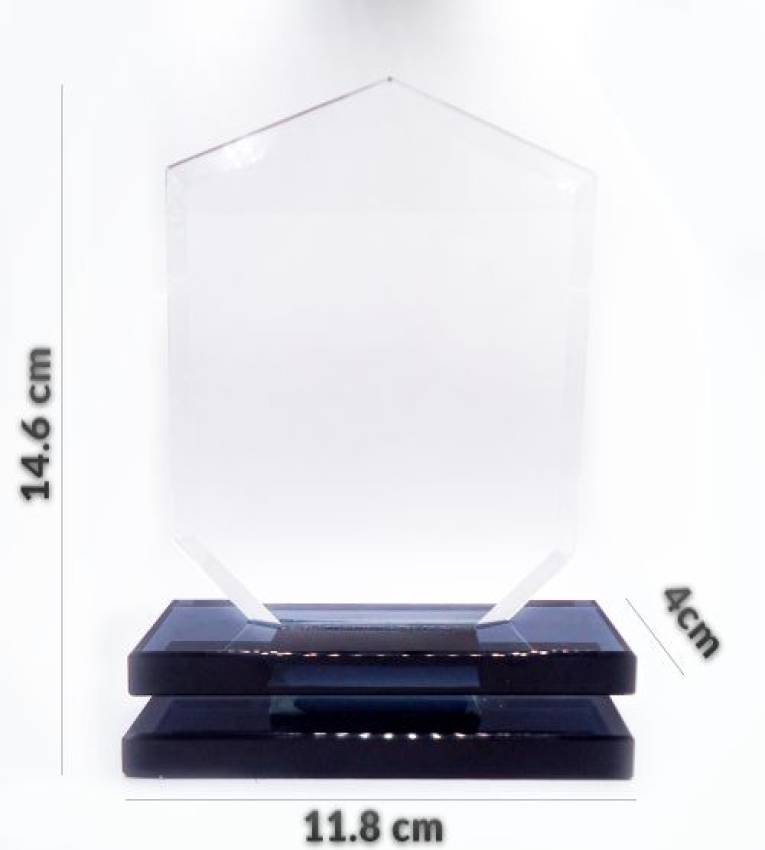 Plaque trophée en verre personnaliosable, Petite Taille