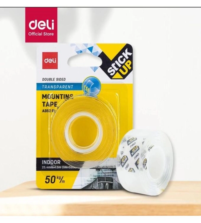 Ruban Adhésif Double Face Transparent Deli – Fixation Discrète et Ultra-Résistante