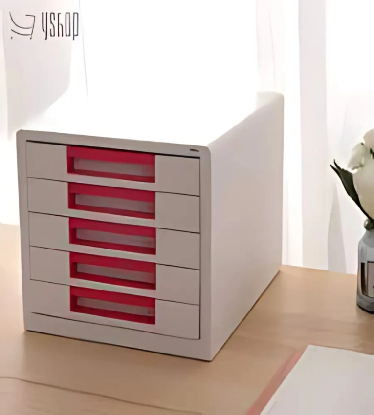 Classeur A4 5 étages , Rangement bureau vert ,Organisation documents bureau, Classeur tiroirs coulissants