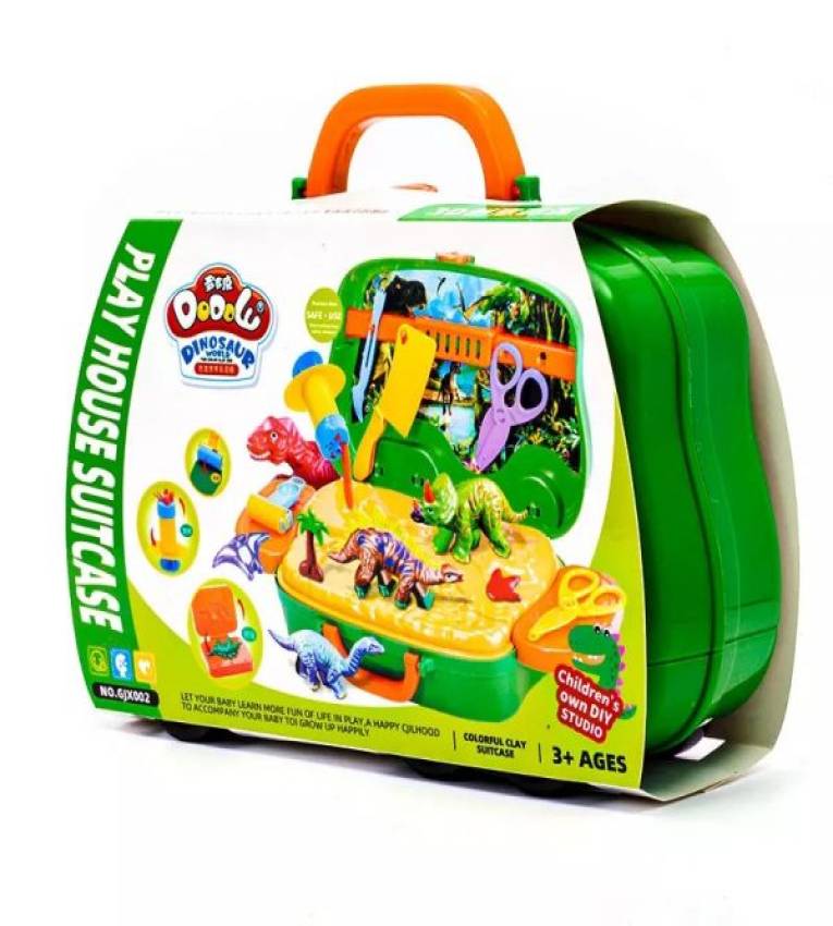 Mallette Pâte à Modeler avec Moules Dinosaures - Jouet Créatif pour Enfants