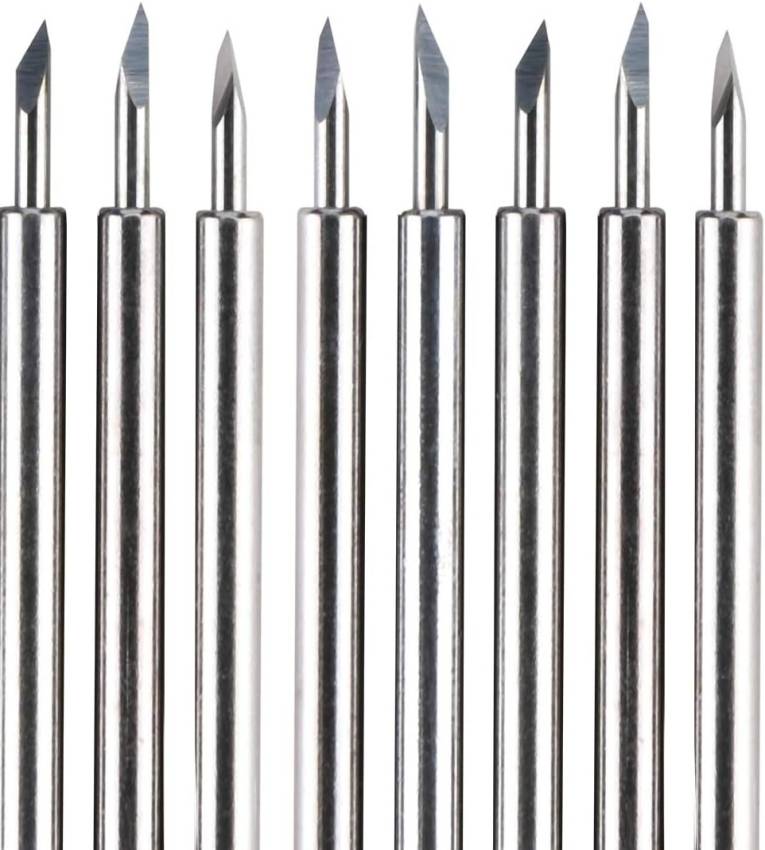 3 Lames de coupe en vinyle avec support de lame Jaune, rouge, bleu Angles de 30/45/60 degrés Lames de coupe de rechange pour machines de découpe Parfaites pour la signalisation et la publicité