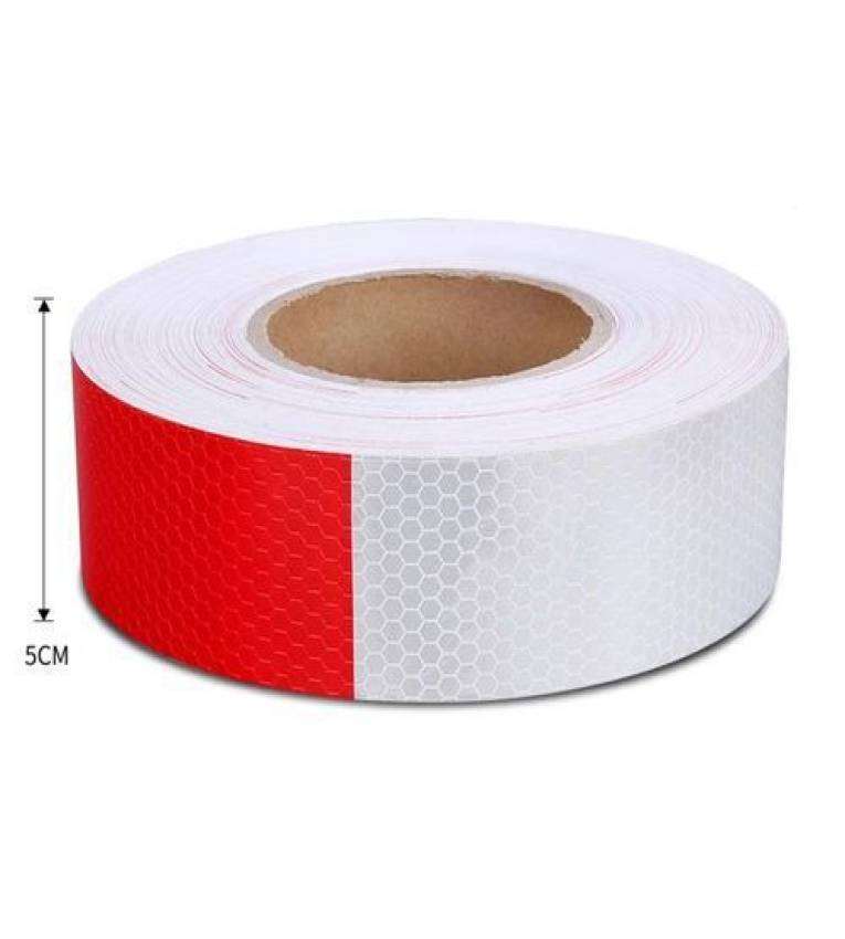 Bande réfléchissante de sécurité adhésif rouge et Blanc