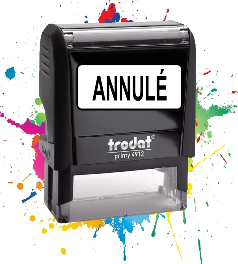 Tampon encreur Formule Commerciale ANNULE ,Qualité Trodat, encre à séchage rapide, idéal pour factures et documents officiels